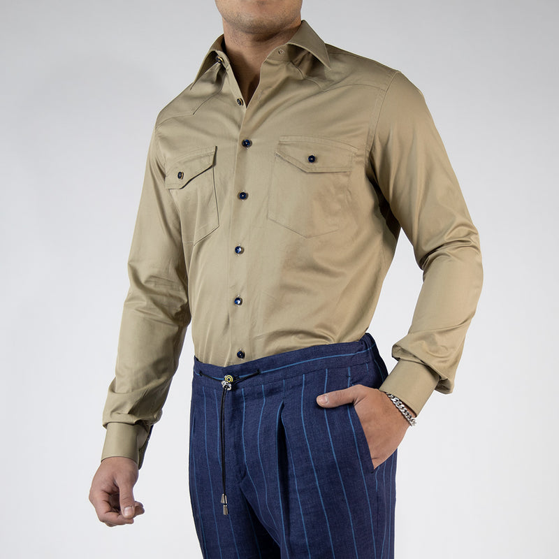 Camicia cotone safari